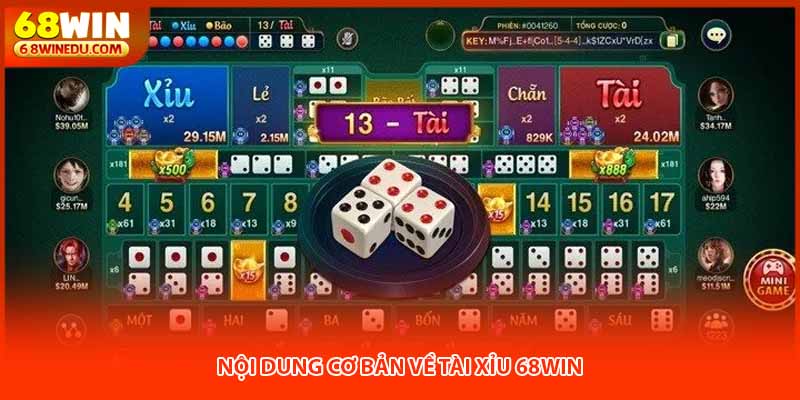 Nội dung cơ bản về tài xỉu 68win